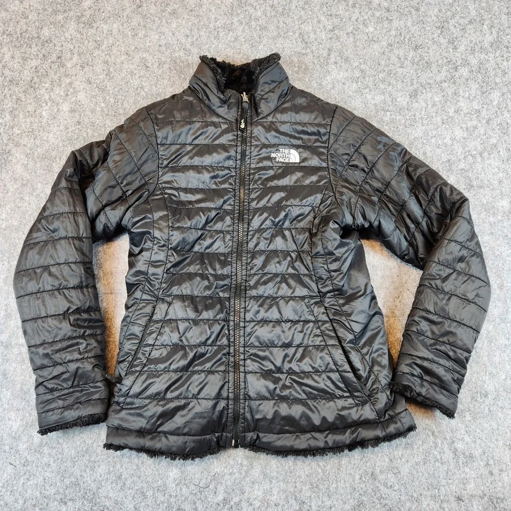The North Face Reversible Shasta Jacket Girls L Full Zip Faux Fur Insulated - Picture 8 of 12